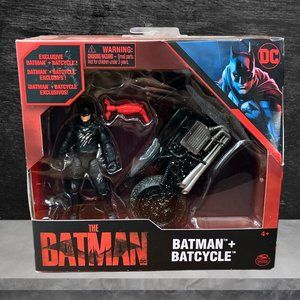 2022 DC The Batman Movie 4” BATMAN & BATCYCLE Spin Master New Sealed